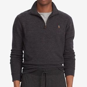 Polo Ralph Lauren Quarter Zip Pullover XL Black Estate Rib Cotton Sweater Men